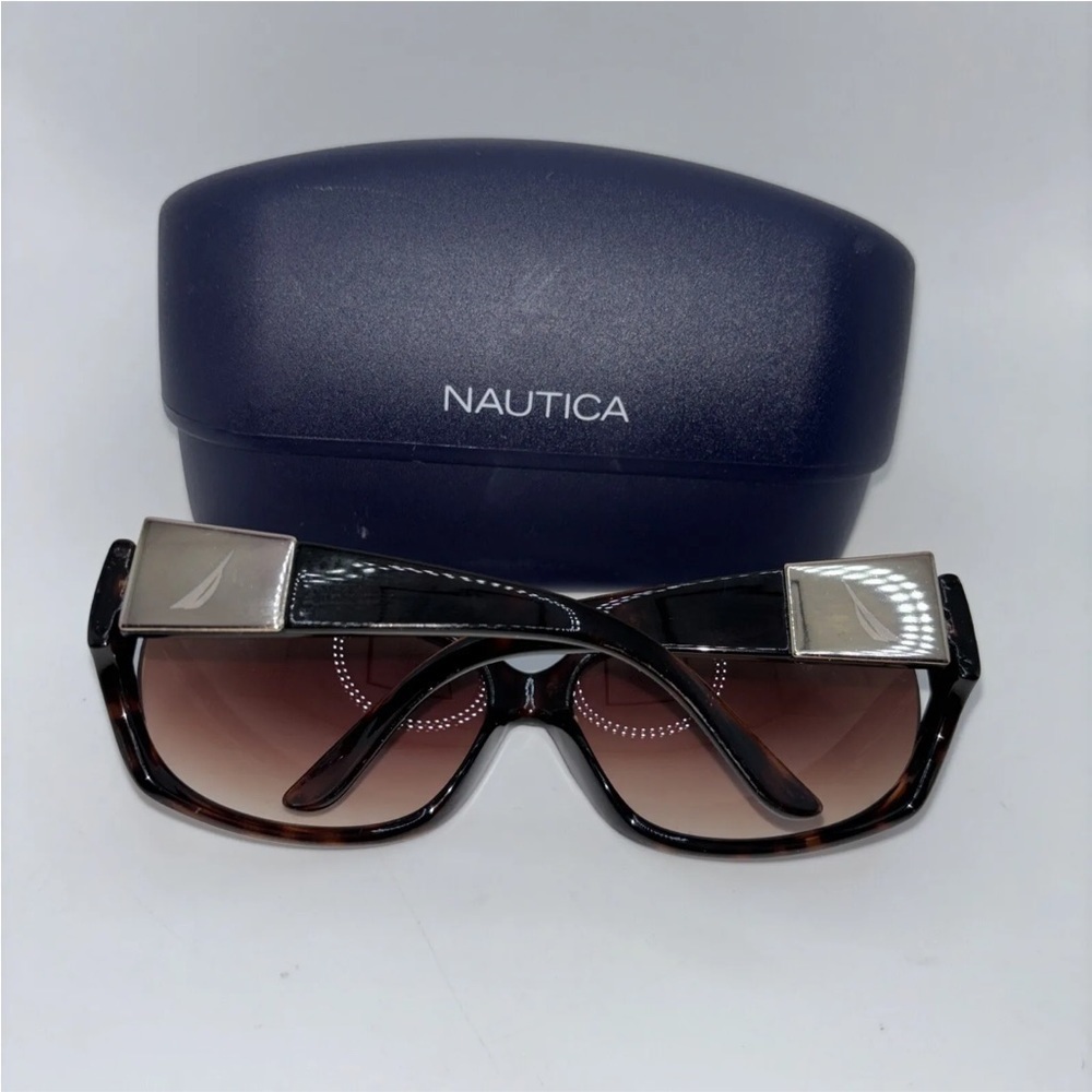 Nautical Rectangle Brown Tortoise Sunglasses Womens Lightweight With Hard Case - Picture 3 of 7